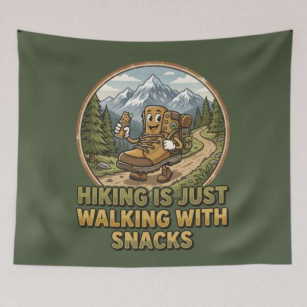 Item preview, Hiking Is Just Walking With Snacks designed and sold by hutofdesigns.