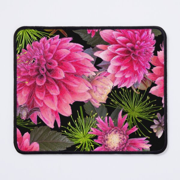 Item preview, Dahlias and Papyrus on Black designed and sold by Art in My Loft.