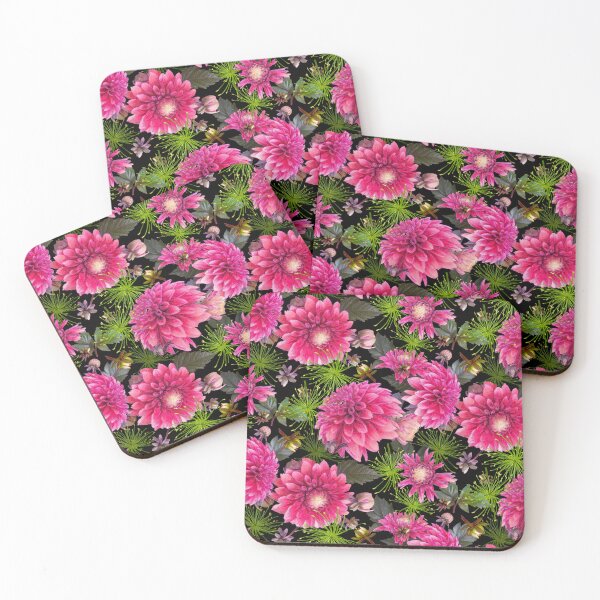 Item preview, Dahlias and Papyrus on Black designed and sold by Art in My Loft.