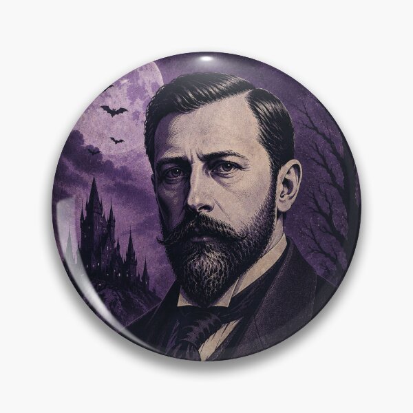 Item preview, Stoker Hope Poster - Dark Purple Gothic Bram Stoker Portrait, Dracula Author Art designed and sold by ValentinaHramov.