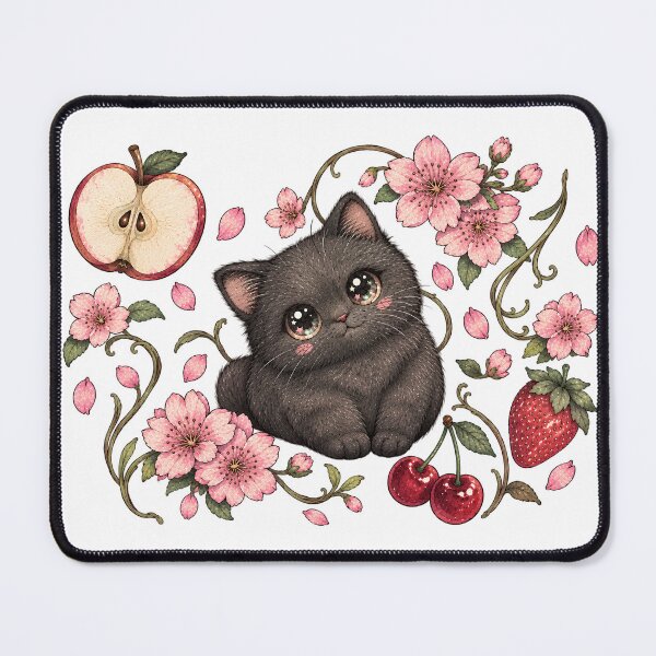 Item preview, Cute Cat with Floral Y2K Gothic Grunge Graphic designed and sold by VGAfanatic.