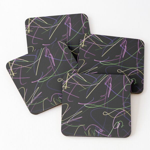 Item preview, Vibrant Neon Scratches & Abstract Glowing Lines on Black designed and sold by IriArt-Designs.