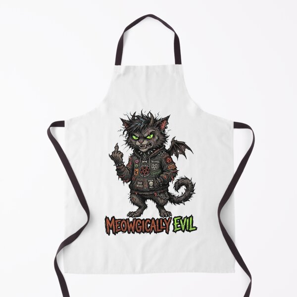 Item preview, Meowgically Evil - Punk Demon Cat with Spiked Hoodie & Middle Finger Art designed and sold by StickVerse by Owais.