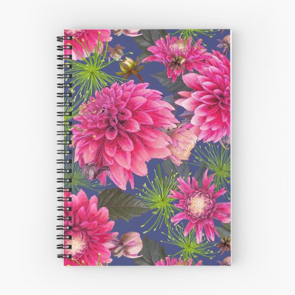Item preview, Dahlias and Papyrus on Deep Periwinkle 364076 designed and sold by Art in My Loft.