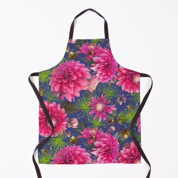 Item preview, Dahlias and Papyrus on Deep Periwinkle 364076 designed and sold by Art in My Loft.