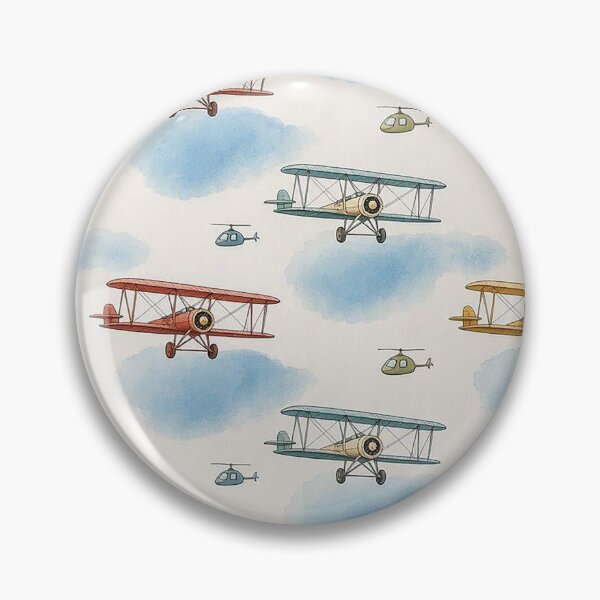 Item preview, Vintage Airplanes and Helicopters Seamless Pattern Vector Design - Kids Aviation Textile and Wallpaper Print designed and sold by Nubian Style.