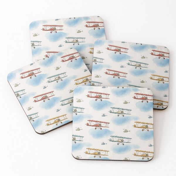 Item preview, Vintage Airplanes and Helicopters Seamless Pattern Vector Design - Kids Aviation Textile and Wallpaper Print designed and sold by Nubian Style.