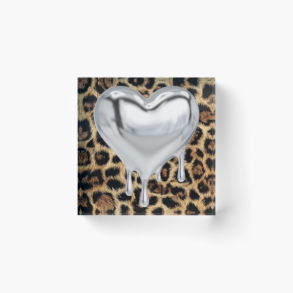 Item preview, Chrome Melting Heart Leopard Print designed and sold by jianina-alondra.