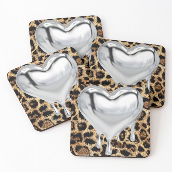 Item preview, Chrome Melting Heart Leopard Print designed and sold by jianina-alondra.