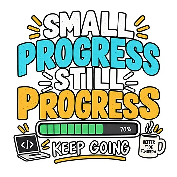 Artwork thumbnail, Small Progress Still Progress Programmer Design by AzizLab