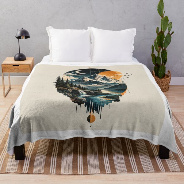 Item preview, Cosmic Wilderness – Surreal Mountain Lake & Moon Nature Art designed and sold by KenjiSano.