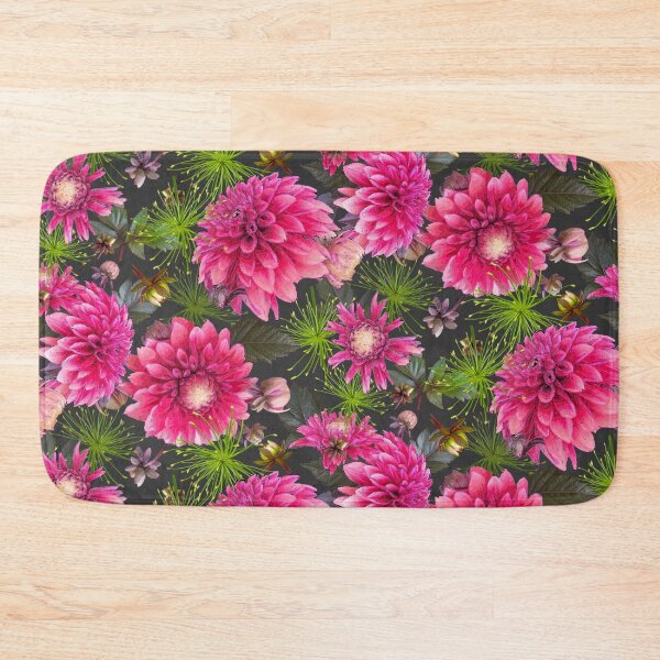 Item preview, Dahlias and Papyrus on Dark Grey 333333 designed and sold by Art in My Loft.