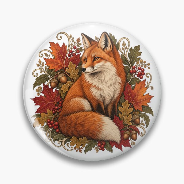 Item preview, Vintage Fox Autumn Botanical Illustration designed and sold by Golden Era Studio.