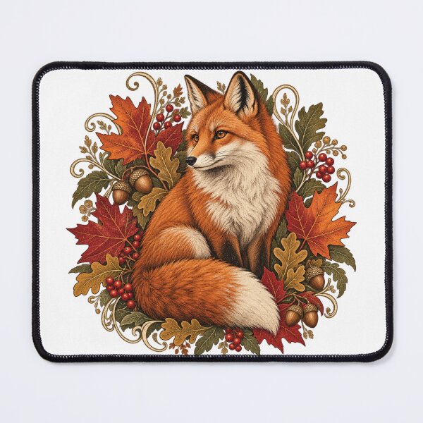 Item preview, Vintage Fox Autumn Botanical Illustration designed and sold by Golden Era Studio.
