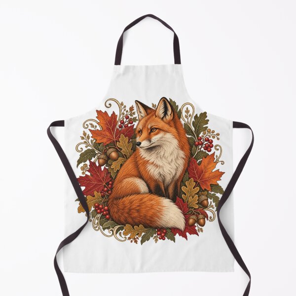 Item preview, Vintage Fox Autumn Botanical Illustration designed and sold by Golden Era Studio.