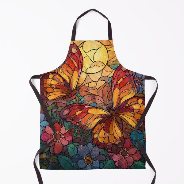 Item preview, Stained Glass Monarch Butterflies Floral Mosaic Sunburst designed and sold by GrinGalore.