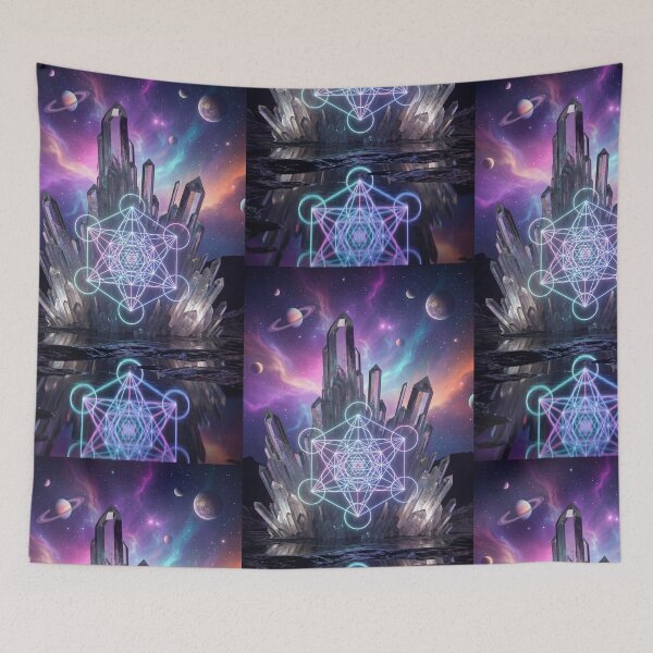 Item preview, Glowing Metatron's Cube Cosmic Crystal Landscape | Monkeybusiness designed and sold by monkeybusiness.pt.