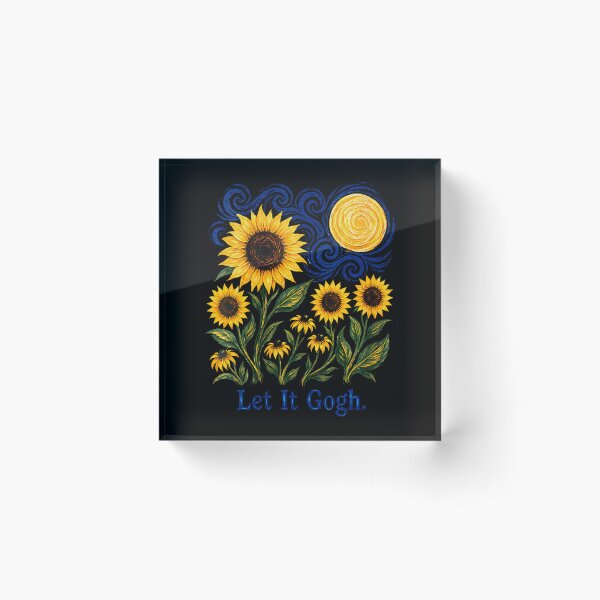 Item preview, Women'S Let It Gogh Funny Artist Van Gogh Sunflowers Starry Night V-Neck designed and sold by Trippy-Toad.