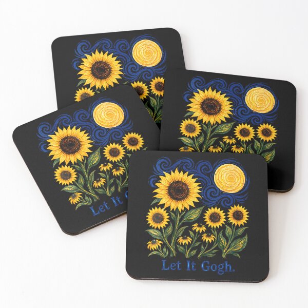 Item preview, Women'S Let It Gogh Funny Artist Van Gogh Sunflowers Starry Night V-Neck designed and sold by Trippy-Toad.