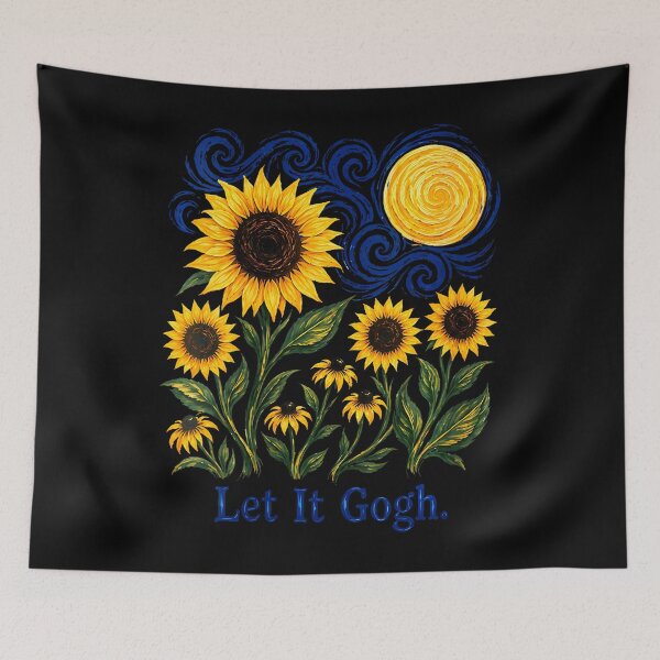 Item preview, Women'S Let It Gogh Funny Artist Van Gogh Sunflowers Starry Night V-Neck designed and sold by Trippy-Toad.