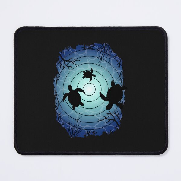 Item preview, Sea Turtle Silhouette Trio Underwater Graphic designed and sold by YarningsandYear.
