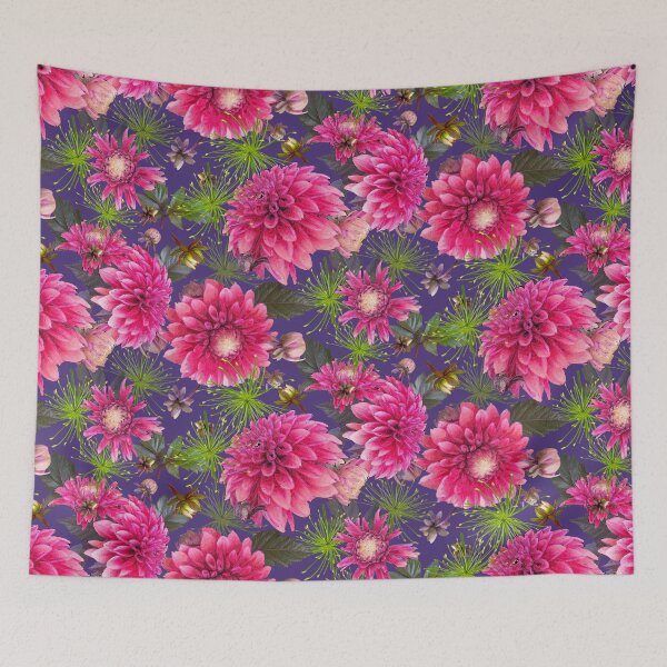 Item preview, Dahlias and Papyrus on Grape 493275 designed and sold by Art in My Loft.