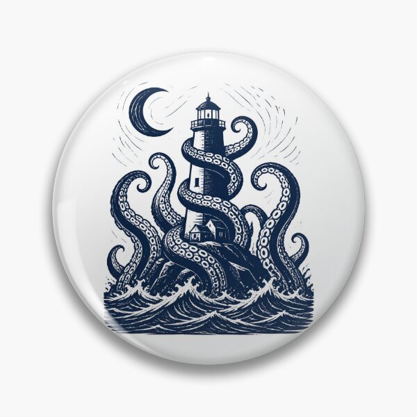 Item preview, The Call of Cthulhu Moonlit Lighthouse Kraken designed and sold by Fenay Designs.