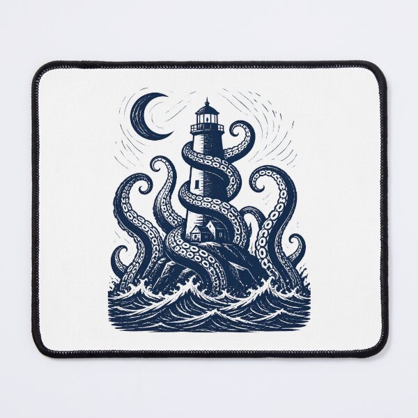 Item preview, The Call of Cthulhu Moonlit Lighthouse Kraken designed and sold by Fenay Designs.