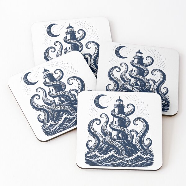Item preview, The Call of Cthulhu Moonlit Lighthouse Kraken designed and sold by Fenay Designs.