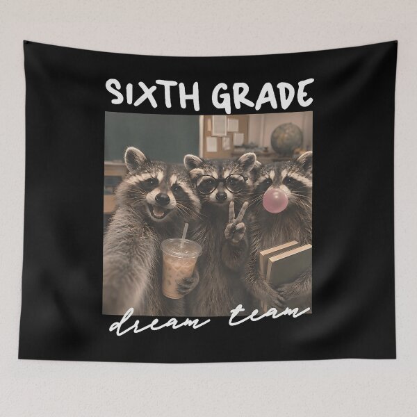 Item preview, 6Th Sixth Grade Dream Team Back To School Raccoon Teacher designed and sold by Trippy-Toad.