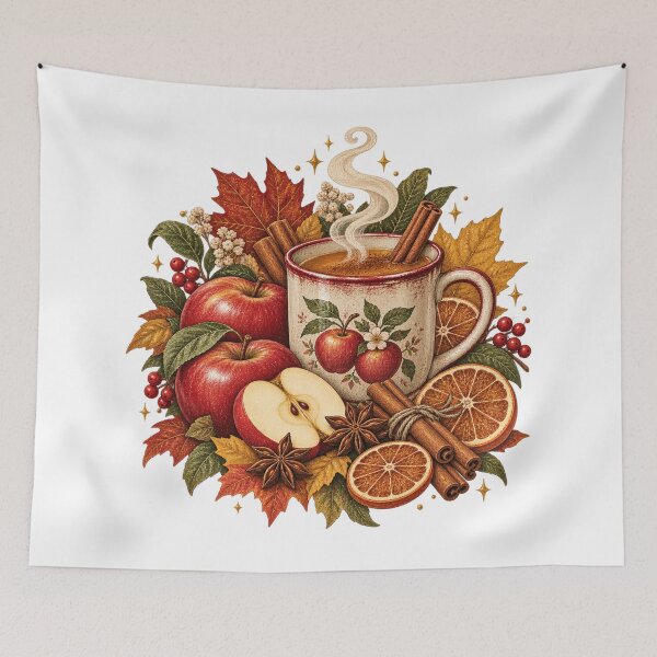 Item preview, Spiced Apple Cider Vintage Autumn Illustration designed and sold by Golden Era Studio.