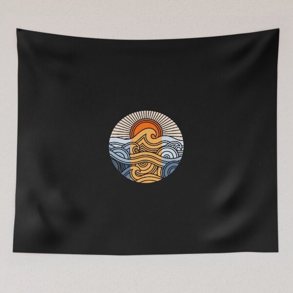 Item preview, Sunset Ocean Waves Circular Line Art designed and sold by ruddenlrpruit.