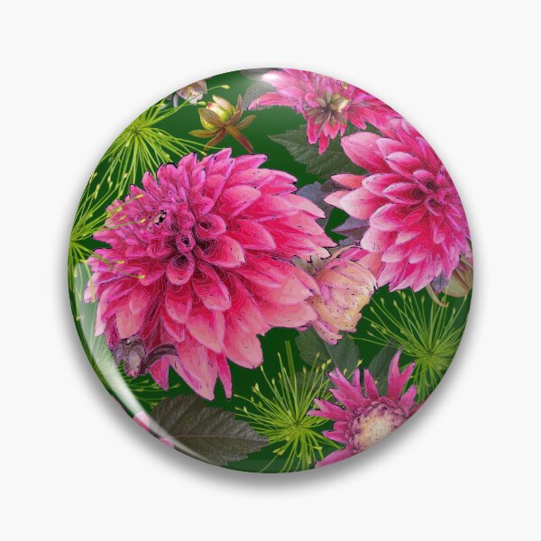 Item preview, Dahlias and Papyrus on Green 004001 designed and sold by Art in My Loft.