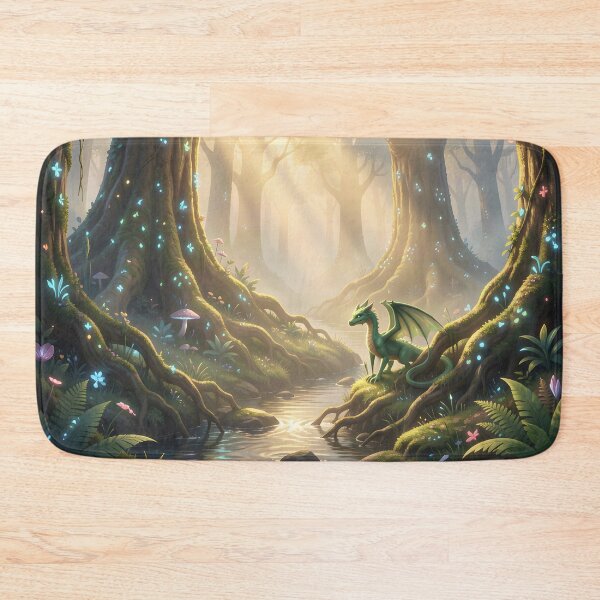 Item preview, A Baby Green Dragon Emerges From the Shadows of the Forest designed and sold by Fanta-sticky.