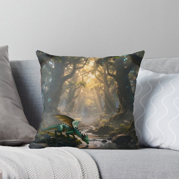 Item preview, In a Mystical Forest the Green Dragon Sates its Thirst designed and sold by Fanta-sticky.