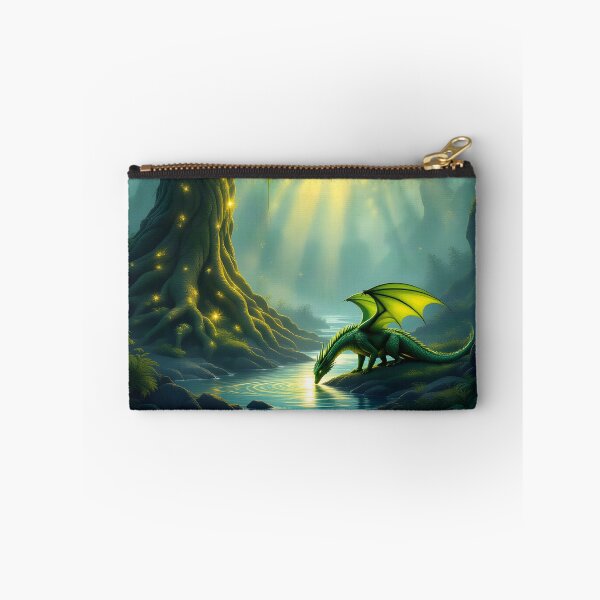 Item preview, A Green Dragon Drinks from the River in the shadow of a Magical Tree designed and sold by Fanta-sticky.