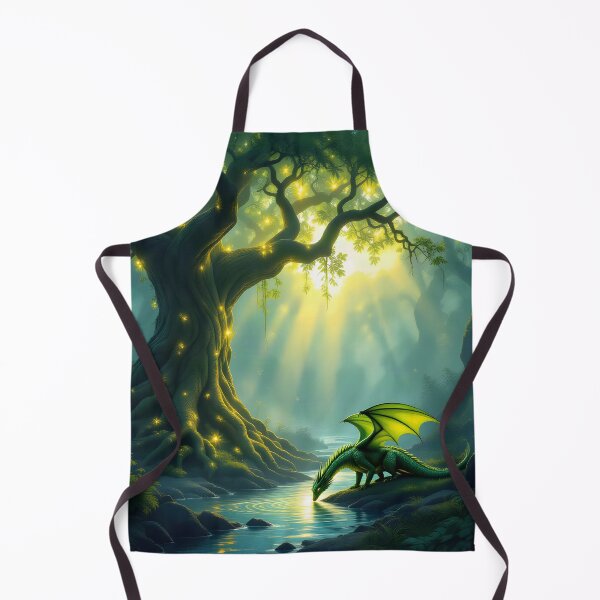 Item preview, A Green Dragon Drinks from the River in the shadow of a Magical Tree designed and sold by Fanta-sticky.