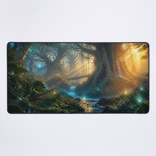 Item preview, A Green Dragon Relaxes in the Shadows of the Forest designed and sold by Fanta-sticky.