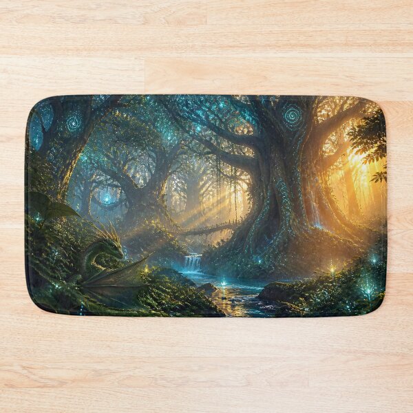 Item preview, A Green Dragon Relaxes in the Shadows of the Forest designed and sold by Fanta-sticky.