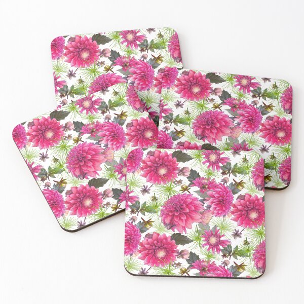 Item preview, Dahlias and Papyrus on White designed and sold by Art in My Loft.