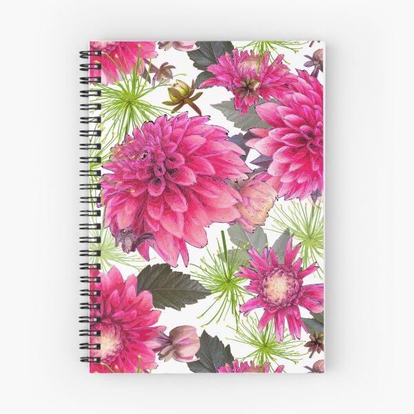 Item preview, Dahlias and Papyrus on White designed and sold by Art in My Loft.
