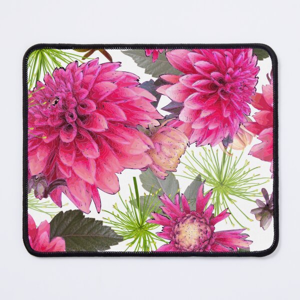 Item preview, Dahlias and Papyrus on White designed and sold by Art in My Loft.