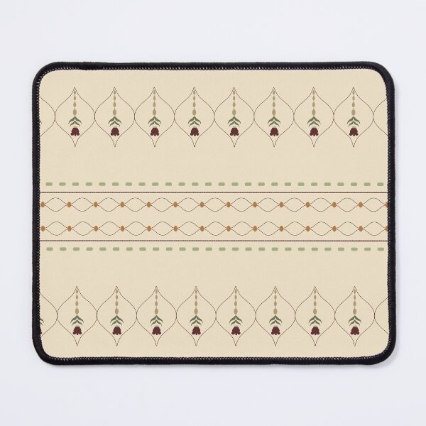 Item preview, Thai Crown Flower Threaded Border – Antique Cream Floral Stripe Pattern designed and sold by NATHA PALETTE.