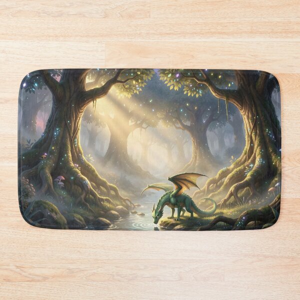 Item preview, Green Dragon in a Mystical Forest designed and sold by Fanta-sticky.
