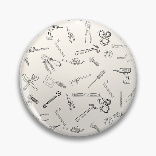 Item preview, Hand Drawn Vintage Mechanic Tools Pattern Sketch Art designed and sold by HBBS DESIGNS.