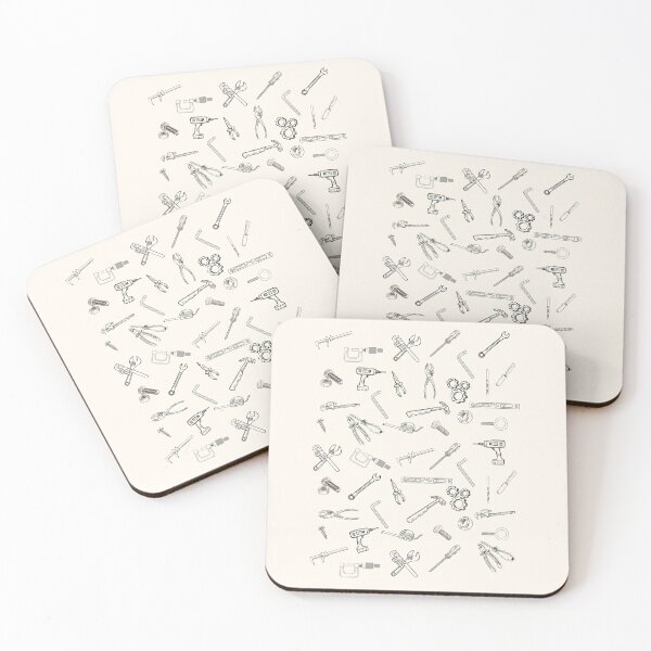 Item preview, Hand Drawn Vintage Mechanic Tools Pattern Sketch Art designed and sold by HBBS DESIGNS.