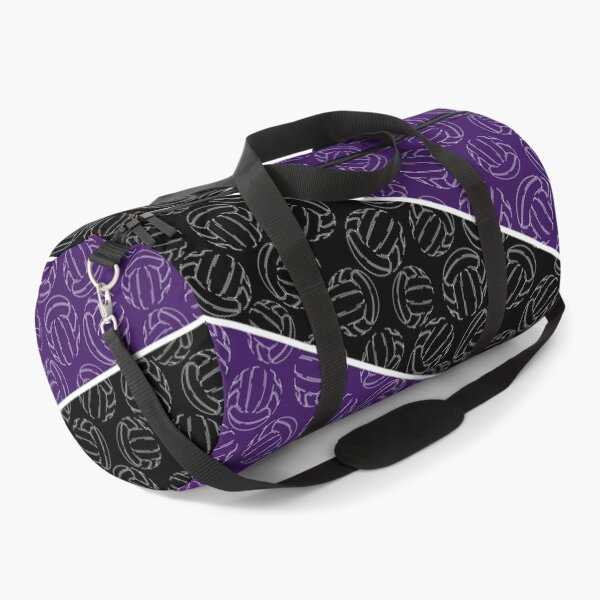 Item preview, Line art volleyballs on angled color blocks - purple & black designed and sold by katzdzynes.