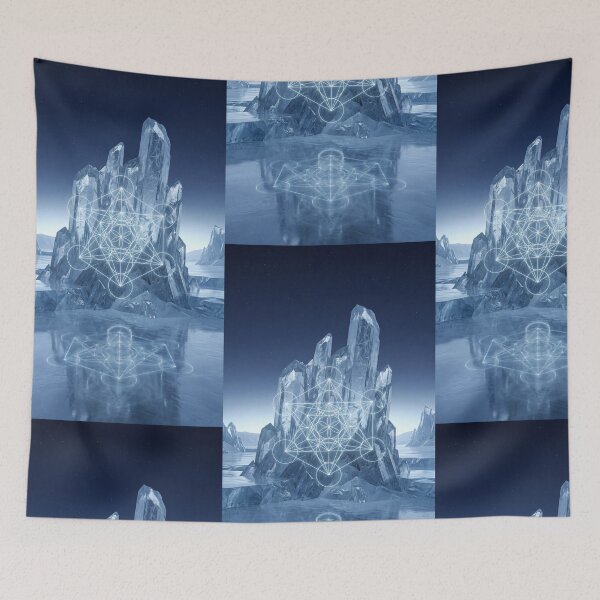 Item preview, Glowing Metatron's Cube Ice Crystal Landscape | Monkeybusiness designed and sold by monkeybusiness.pt.