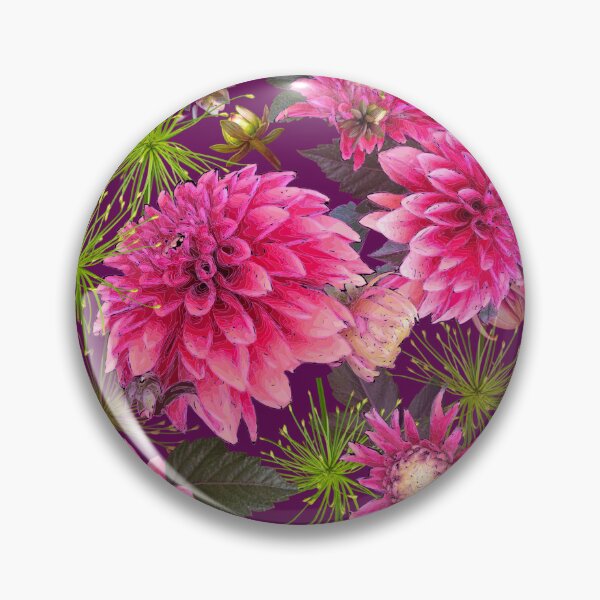 Item preview, Dahlias and Papyrus on Berry 5f074e designed and sold by Art in My Loft.