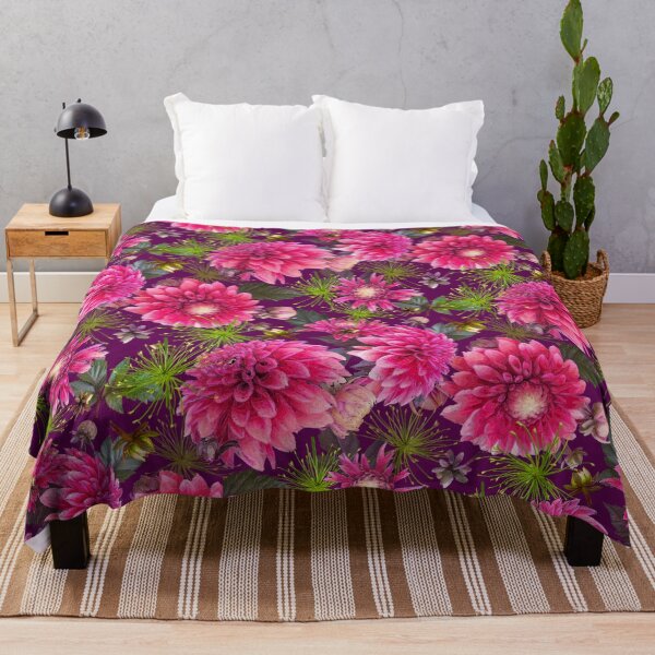 Item preview, Dahlias and Papyrus on Berry 5f074e designed and sold by Art in My Loft.